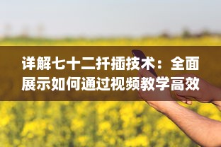 详解七十二扦插技术：全面展示如何通过视频教学高效稼动春季果树扦插繁殖