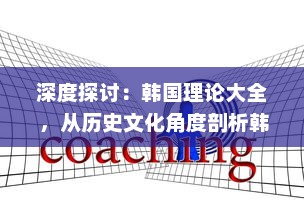 深度探讨：韩国理论大全 ，从历史文化角度剖析韩国社会现象与发展路径