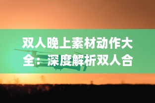 双人晚上素材动作大全：深度解析双人合作动作设计与应用于夜晚环境中的特殊表现