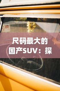 尺码最大的国产SUV：探索中国汽车工业的尺度突破与豪华追求 v7.4.9下载