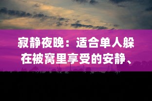 寂静夜晚：适合单人躲在被窝里享受的安静、温暖和自我思考的深夜好书推荐 v0.4.3下载