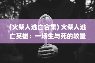 (火柴人逃亡合集) 火柴人逃亡英雄：一场生与死的较量，热血与勇气的典型展现