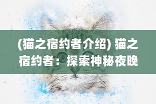 (猫之宿约者介绍) 猫之宿约者：探索神秘夜晚与喵星人的浪漫邂逅与不解之缘