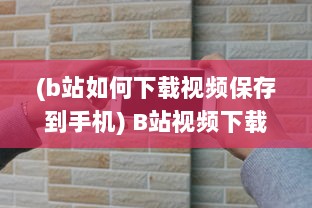 (b站如何下载视频保存到手机) B站视频下载教程：详解如何轻松下载并保存你喜欢的B站视频