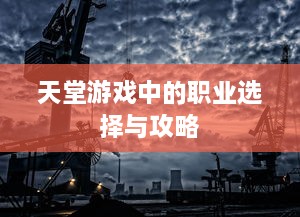 天堂游戏中的职业选择与攻略